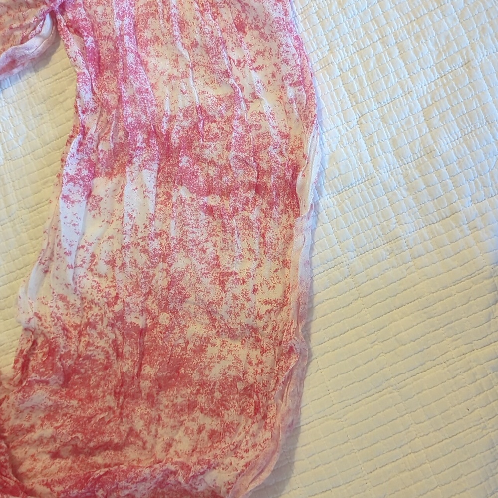 J. Jill Vibrant Pink and Soft White Scarf - Picture 3 of 5